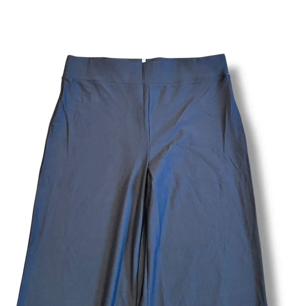 NWT Rhone Womens Ripple Wide Leg Black Sweatpants Lounge Pants Size XL